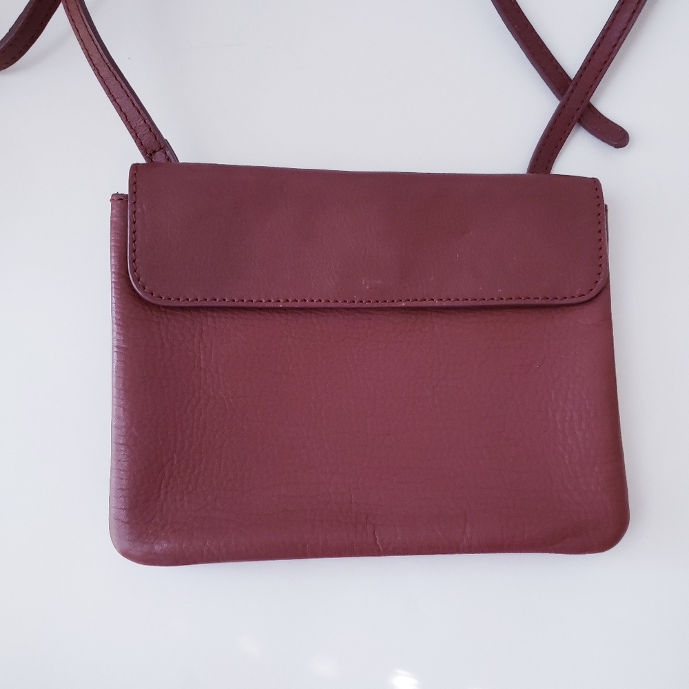 J. Jill Burgundy Leather Crossbody Bag - Picture 2 of 14
